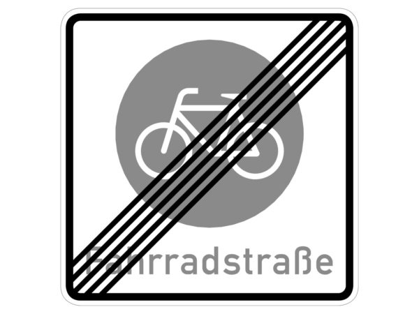 Verkehrszeichen 244 2 Ende Der Fahrradstrasse Radfahrausbildung Grundschule Parcours